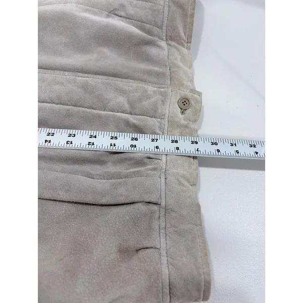 Vintage Gallery Beige Suede Jacket Womens L 80s 90s‎ Leather Coat Fall Autumn - Image 14