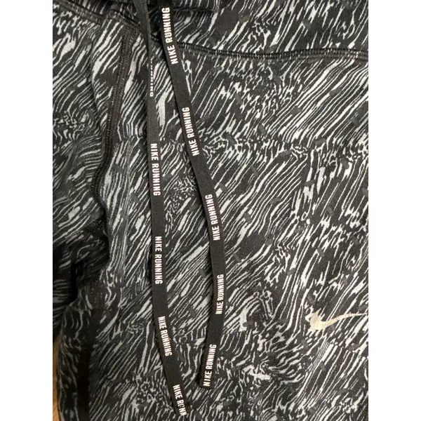 Nike Running‎ Dri-FIT Leggings women's Medium Black Grey Abstract Wave - Image 4