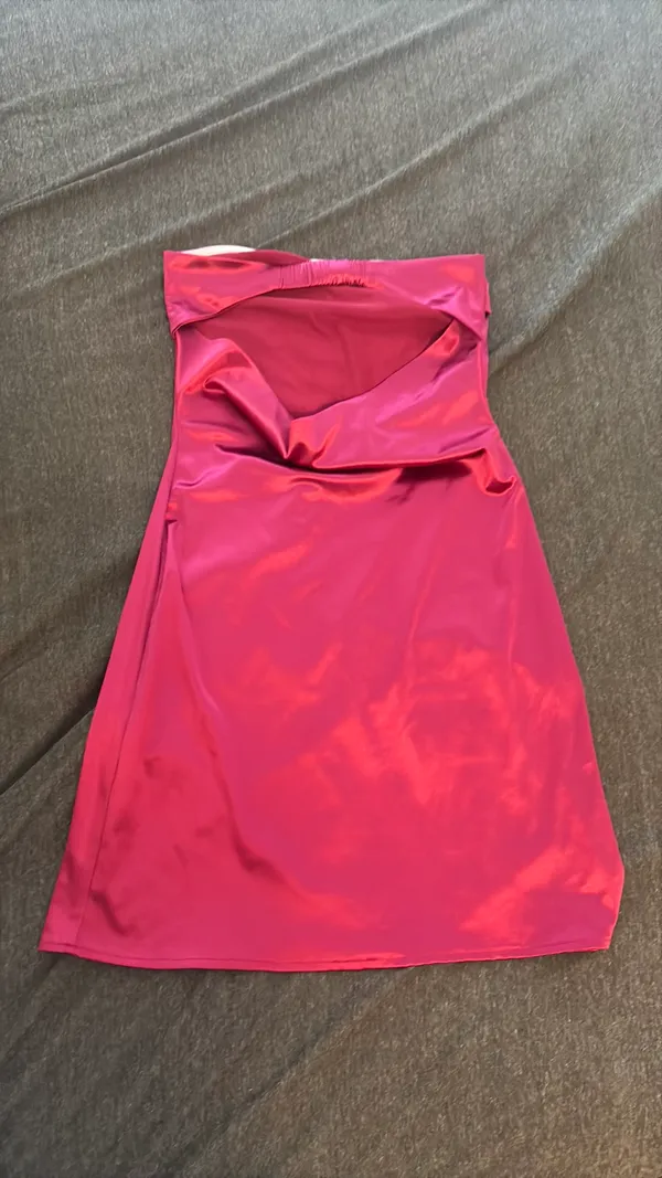 Amazon Hot Pink/Magenta Strapless Open Back Mini Dress - Image 2