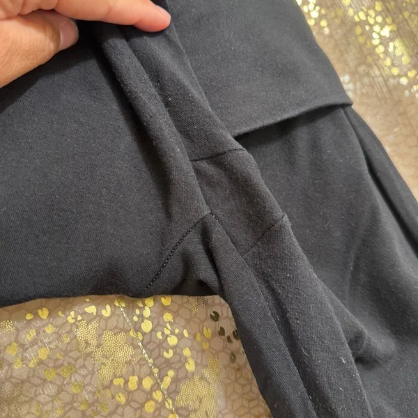 PINK Victorias Secret Rhinestone Bling Black Leggings Flare Leg Foldover Script - Image 5