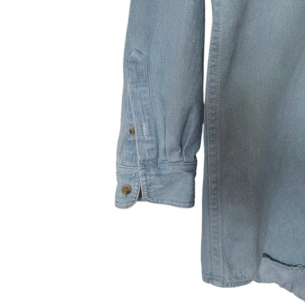 Vintage Real Good Denim By All Sport Denim Long Sleeve Button Up Shirt Small - Image 4