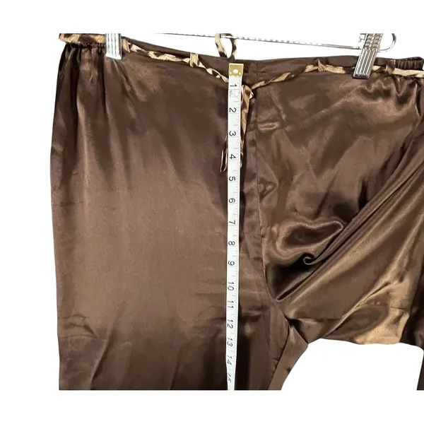 Delicates Pajamas Set Womens M Satin Leopard Trim Cami Pants‎ Sleepwear Lounge - Image 13