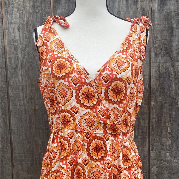 Cupshe Orange Printed Bohemian Sleeveless Mini Sundress Size XL - Image 3