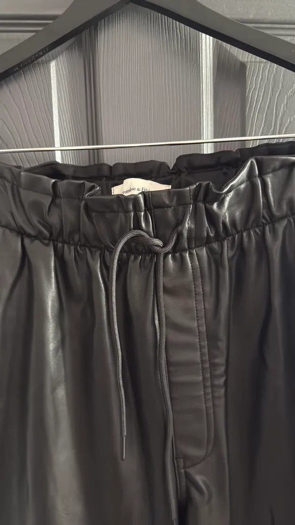 Abercrombie Black Vegan Leather Pants - Image 3