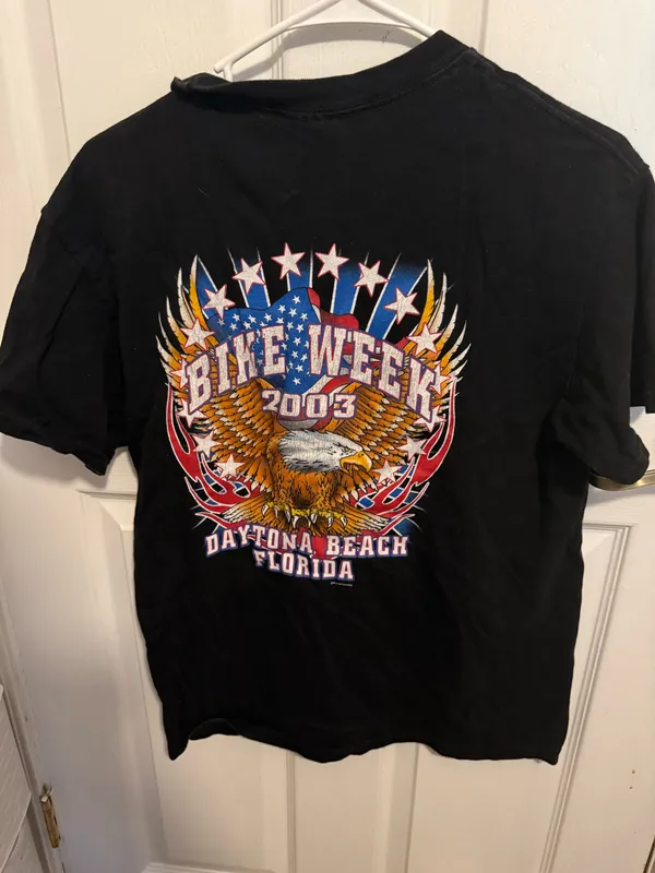 Vintage 2003 Daytona Bike Week Tennessee River Double Sided Graphic Tee Medium - Image 2