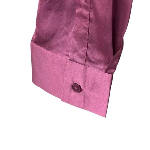ASOS‎ Long Sleeve Satin Button Up Backless Blouse Top Shirt Women's Size M - Image 3