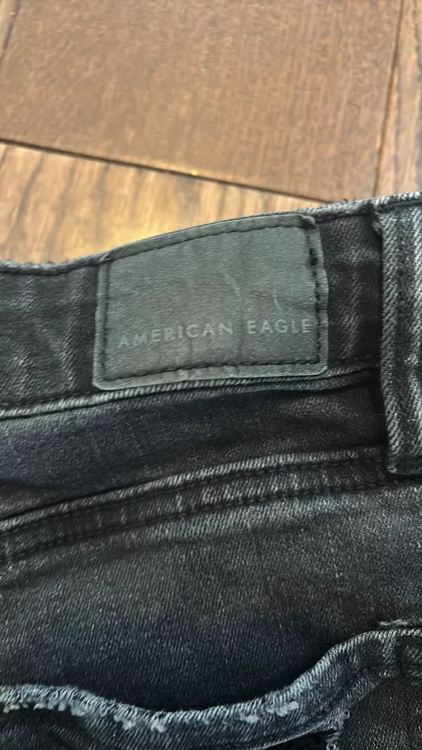 American Eagle Outfitters Jean Shorts Black Ripped - Image 3