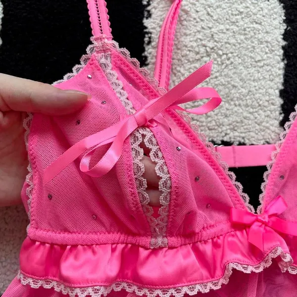 NWT Victoria’s Secret Hot Pink Babydoll S - Image 4