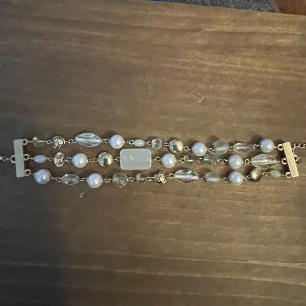 Multi Chain Beaded Bracelet Gold - Image 3