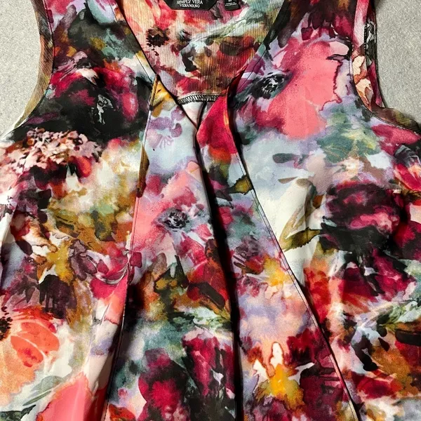 Simply Vera Vera Wang Sleeveless Floral Blouse Women’s Medium Career Top - Image 10