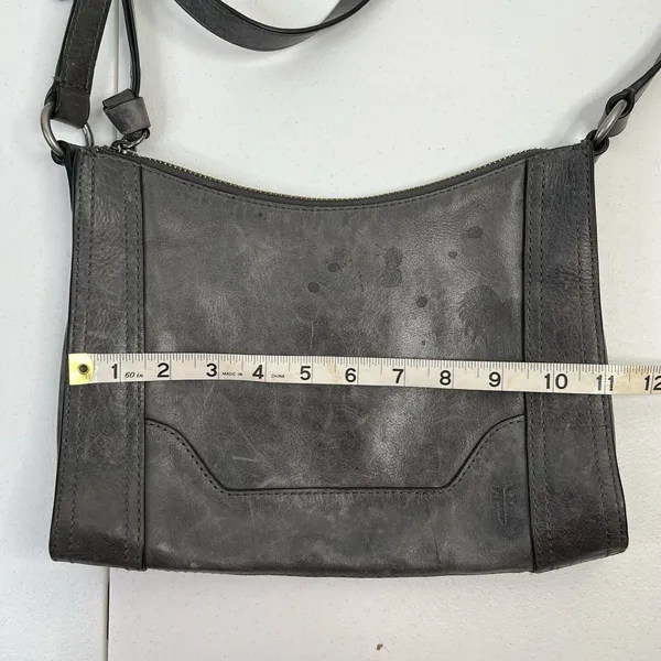 Frye Melissa Leather Crossbody Bag‎ Adjustable Strap Zip Antique Metal Hardware - Image 13