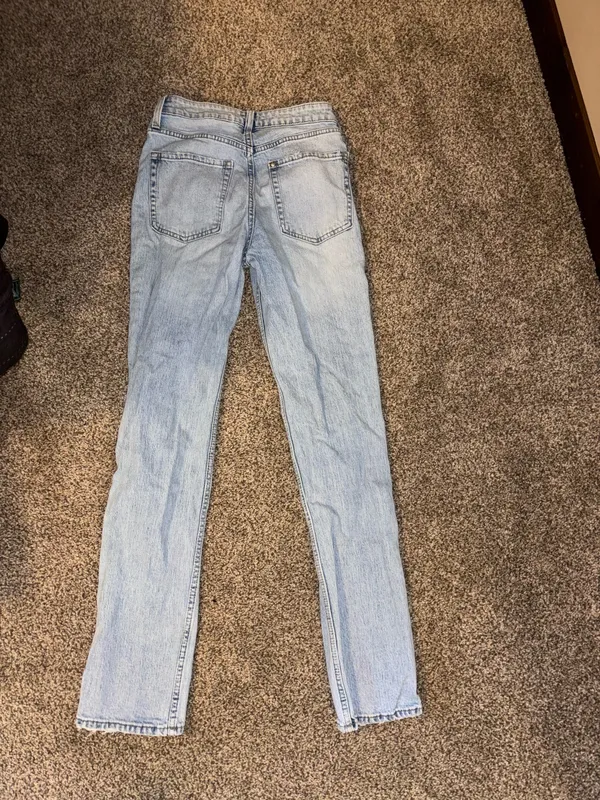 Denim High Waisted Straight Fit Blue Size 0 - Image 2