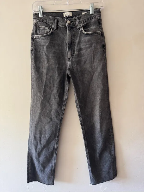 Citizens of Humanity Daphne Crop Jeans Washed Charcoal Gray - Image 2