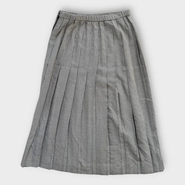 VTG Susan Bristol Black White Houndstooth Pleated Skirt Size 14 Preppy Academia - Image 6