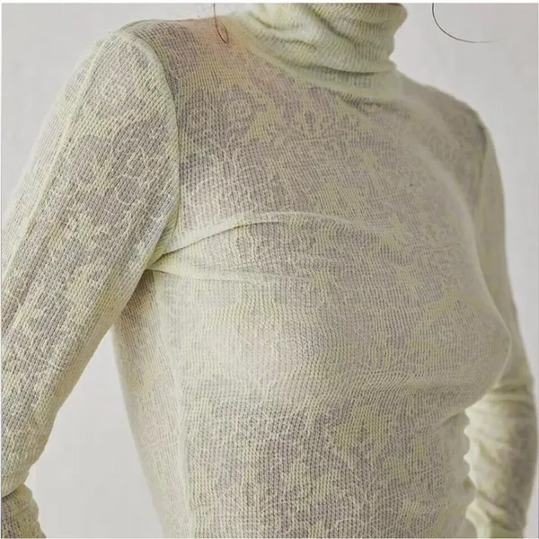 NWOT Free People You and I Long Sleeve in Lime Green - Image 3