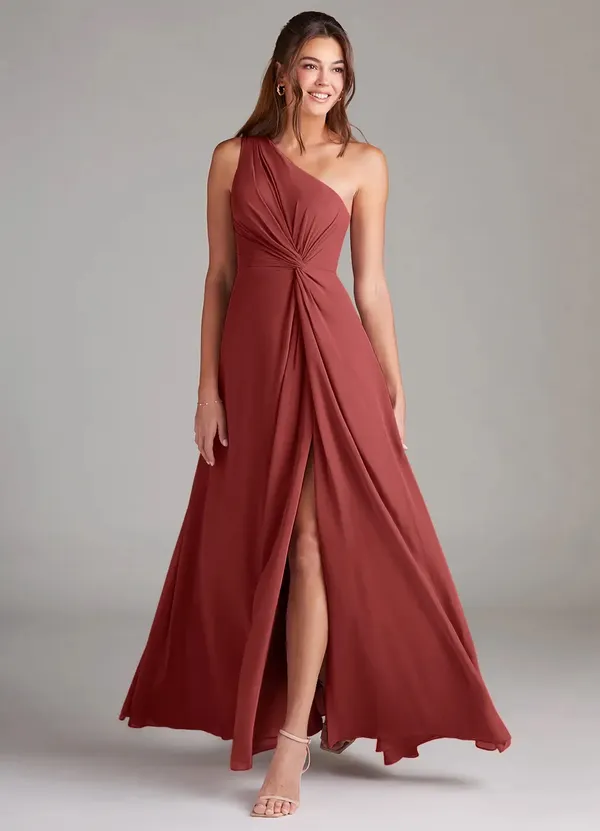 Azazie Brooke Bridesmaid Dress Terracotta - Image 3