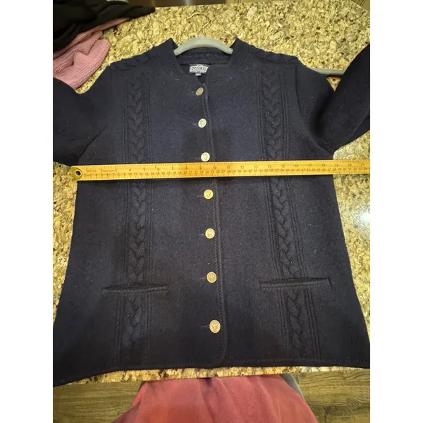 vintage Lands' End 100% wool Tyrolean-style cardigan jacket Size 14 Women - Image 6