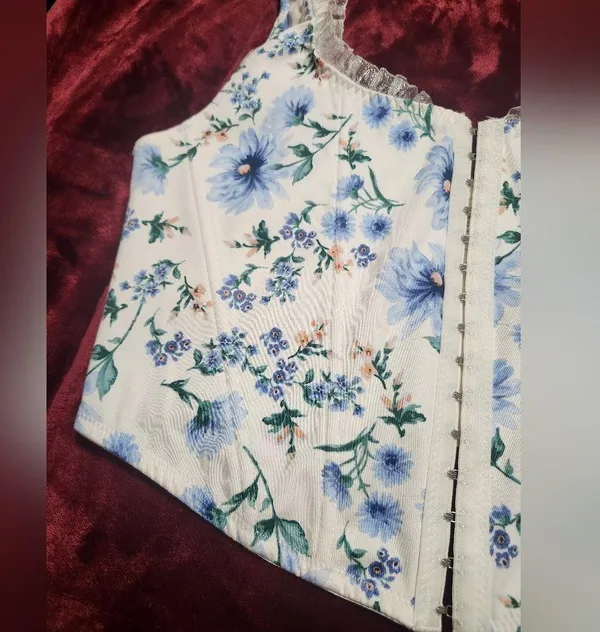 NWT Altar'd State Alex Floral Corset In blue Size L - Image 6