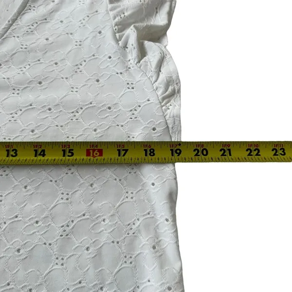 Michael Kors White Eyelet Shirt Women Top Size Large | 4-27 - Image 5