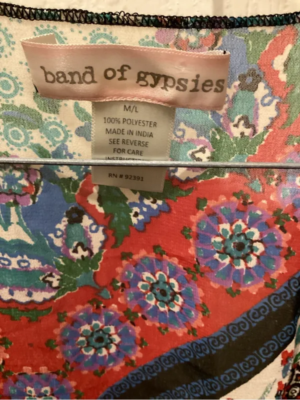 Band of Gypsies Red Multicolor Floral Kimono - Image 2