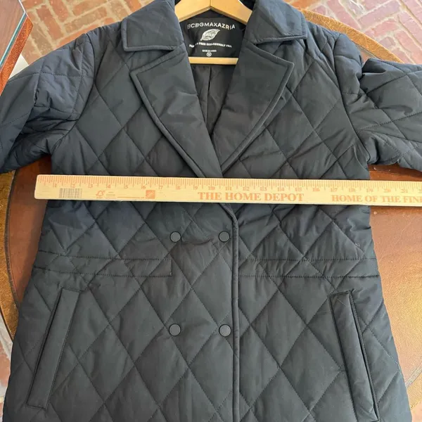 BCBGMAXAZRIA Women's‎ Quilted Water Resistant Blazer Black Size Medium normcore - Image 10