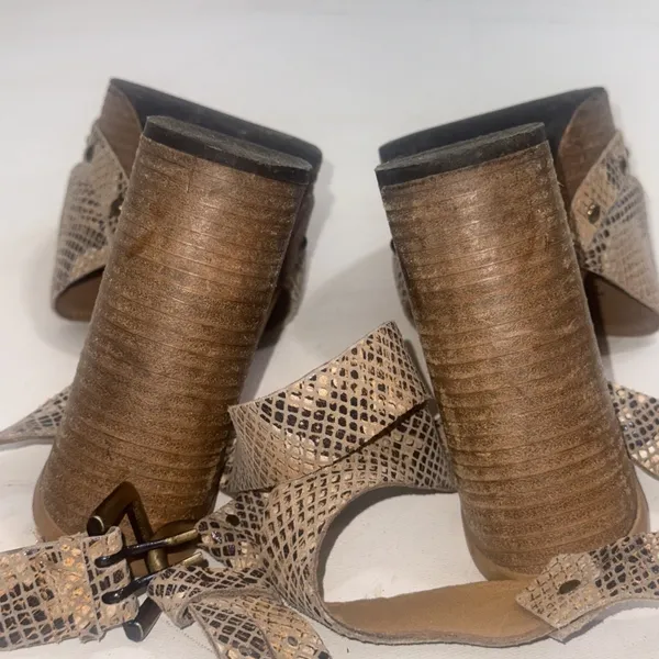 Free People Snakeskin Boho Hippie Festival Block Heel Platform Sandals Size 9 - Image 13