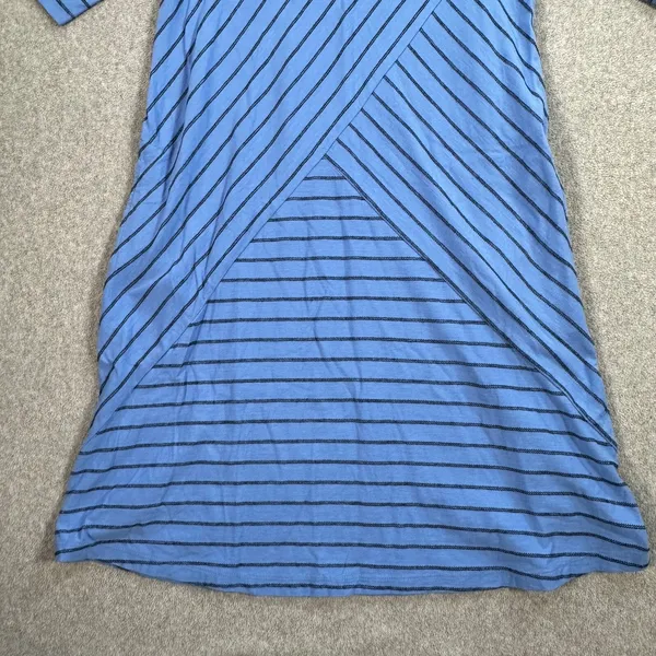 Habitat Blue Stripe Dress Size Small Short Sleeve Criss Cross Clothes To Live In - Image 3