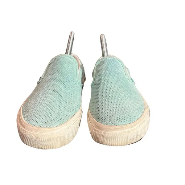 Vans Classic‎ Slip-On Skate Shoes Mint Green Perforated Suede Size 5/6.5 - Image 3