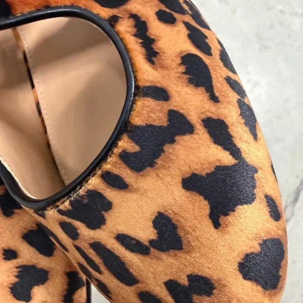 A New‎ Day Tamsin Leopard Print Mary Jane Flats Brown Black Size 10 NEW - Image 8