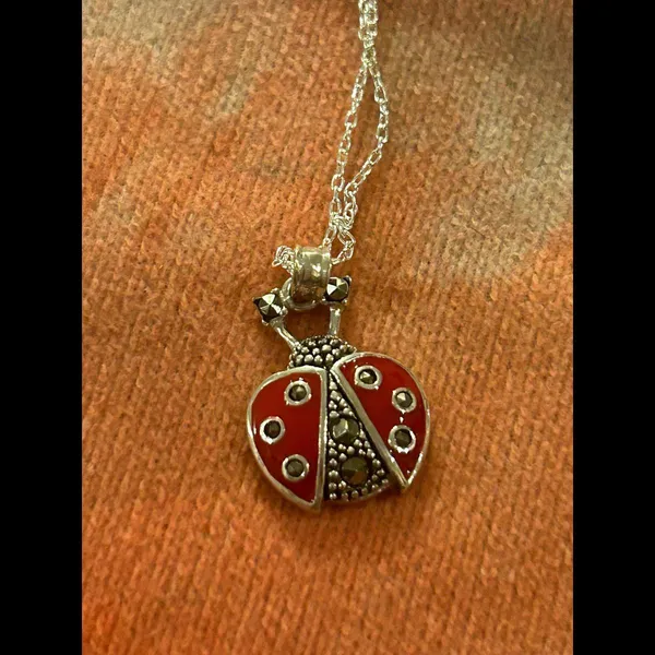 Necklace lady bug 925 sterling silver good luck - Image 2