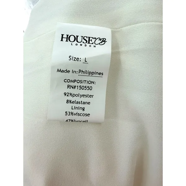 House of CB Gianna Cream Pink Floral Smocked Tie Shoulder Mini‎ Dress Milkmaid L - Image 6