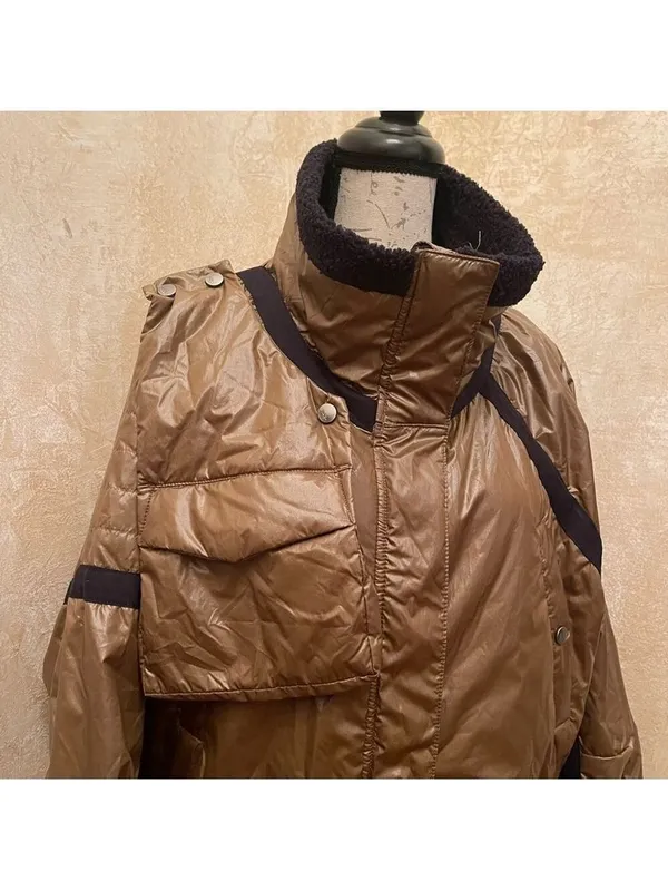 Free People Movement Vagabond Utility Bomber Jacket L Corpcore Streetwear - Image 14