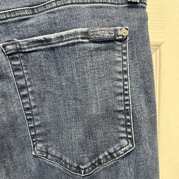 7 For All Mankind Kick‎ Flare Jeans Womens 32 Ripped Knee Bootcut Denim - Image 7