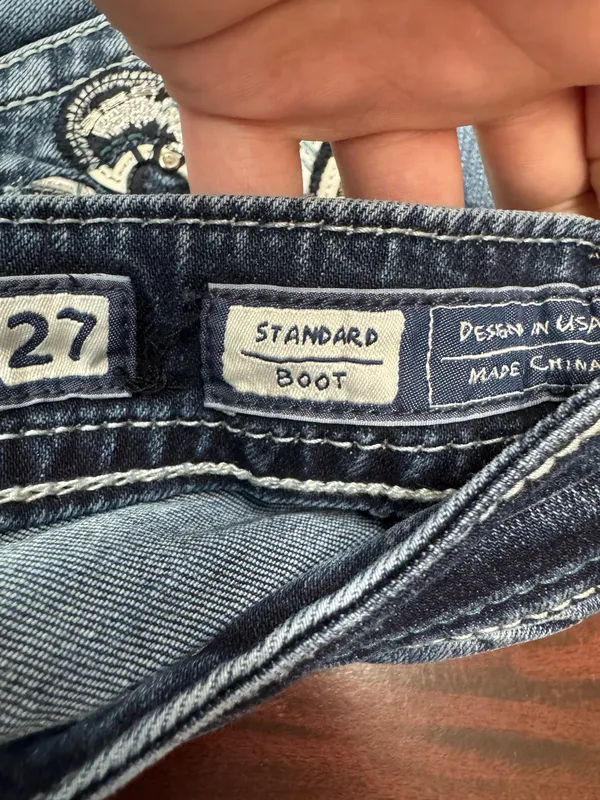 Miss Me Standard Boot Cut Jeans With Embellished Pockets Size 27 - Image 7