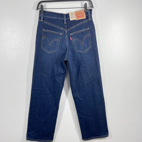 Levi's Ribcage Straight Ankle Super High‎ Rise Jeans Distressed Denim Womens 26 - Image 2