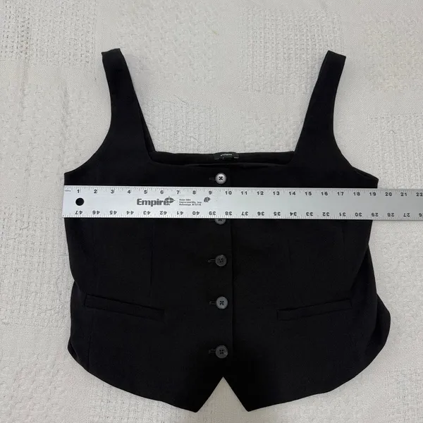 Express large square neck button front fitted vest suit top TS 3545 - Image 4