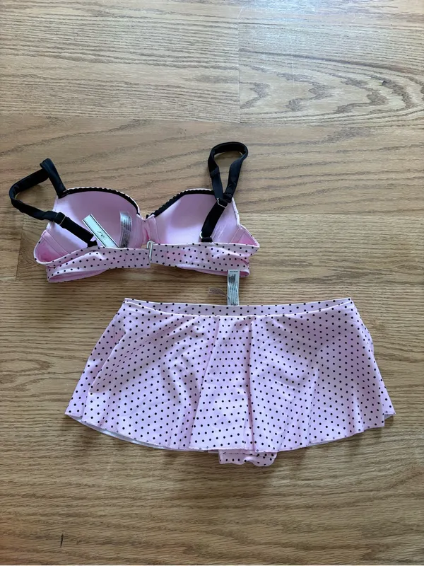 Frankie’s Bikinis Pink Polka Dot Two-Piece Swim Set - Image 5