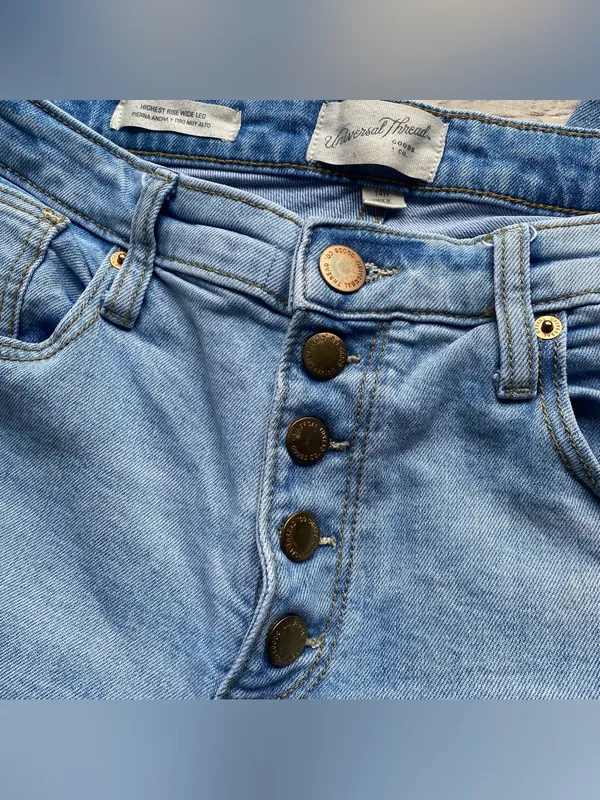 Universal Thread highest rise wide leg denim cropped carpenter jeans light wash - Image 2