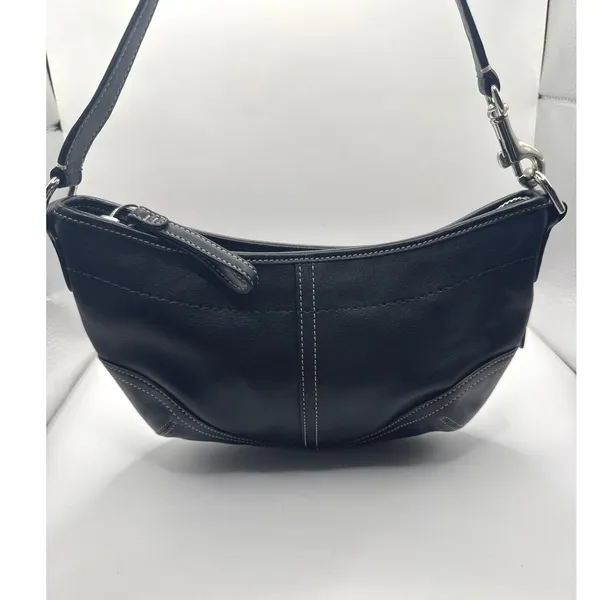 Coach Soho Black‎ Leather Small Hobo Shoulder Bag Purse N0 E043-4283 - Image 9