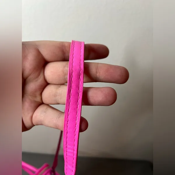 Miniature Micro Neon HotPink Adjustable Crossbody Zipper Whimsy Rave Vinyl Retro - Image 14