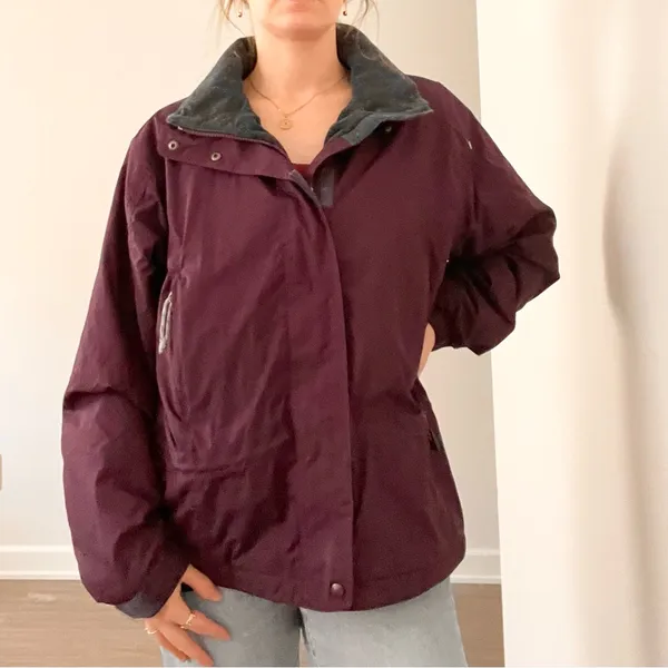 Vintage L.L. Bean Purple Fleece Lines Ski Jacket - Image 2