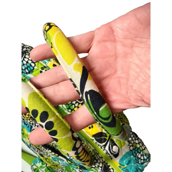 Vera Bradley lime up Quilted Cotton Duffel Bag Green Floral Weekend Travel - Image 6