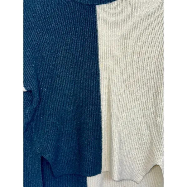 Abercrombie & Fitch Cream Black Wool Colorblock Turtleneck Sweater Womens Size S - Image 6