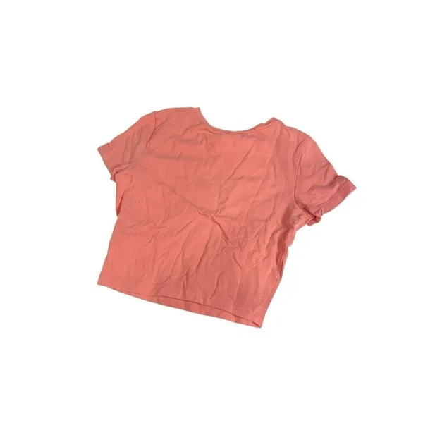 Wild Fable Salmon Pink 90s‎ Crop Top Short Sleeve Stretchy XS Casual - Image 4