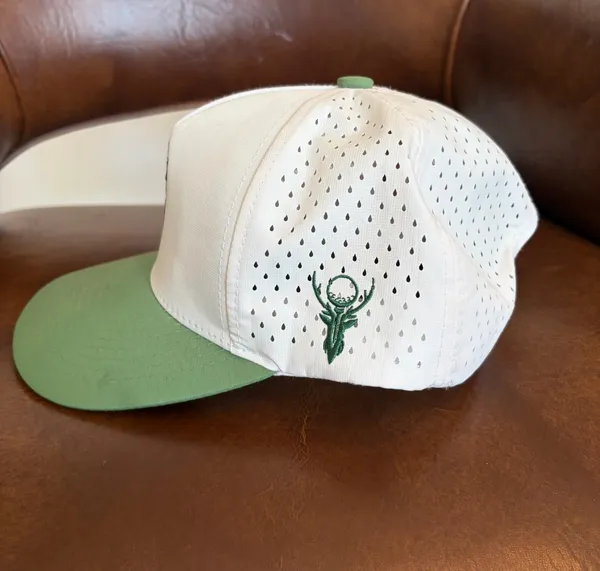 Bucks & Birdies Buck Boy Hat Adjustable Green and White Deer Buckboy Logo - Image 3