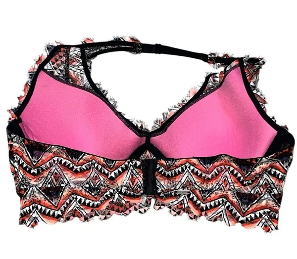PINK Victoria’s Secret Multi Aztec Lightly Lined Lace Bralette Bra size Medium - Image 5