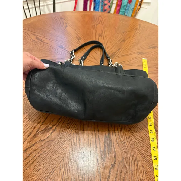 Coach Collete Tote Bag Women Large Black Leather 16485 - Image 3