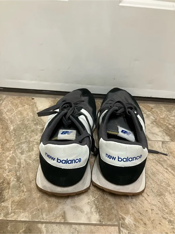 New Balance Black, White & Gray Retro Low-Top 237 Sneakers - Image 2