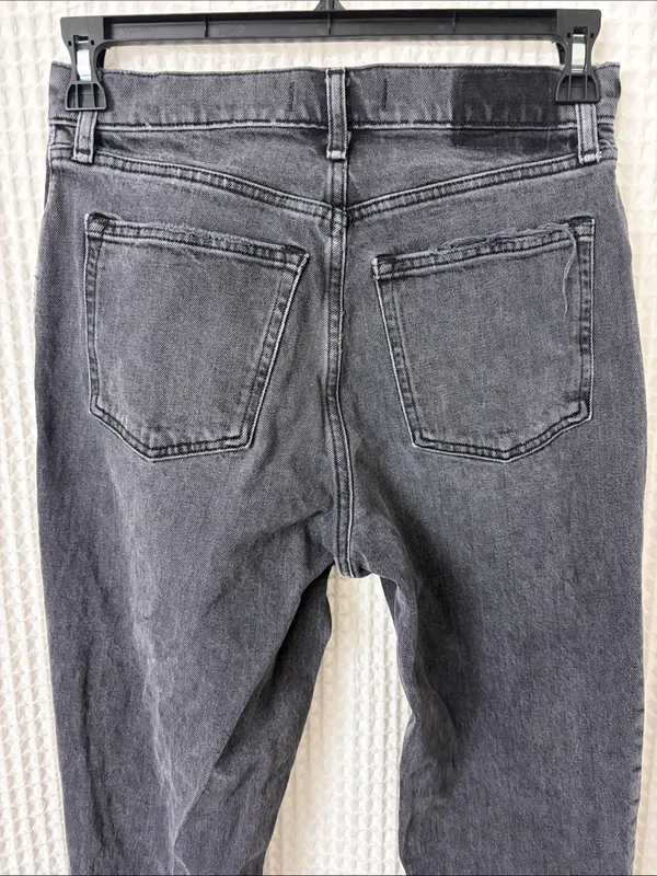 Abercrombie The 90’s Straight Ultra High Rise Split Hem Black Jeans, Size 29/8 - Image 8