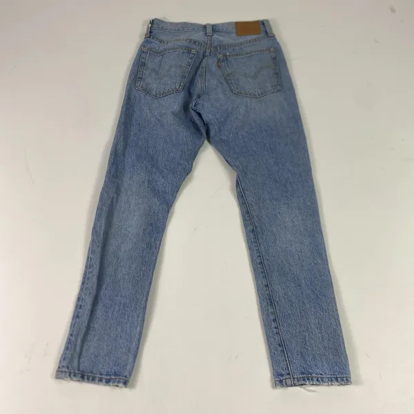 Levi's 501 Skinny Jeans Womens 24‎ High Rise Light Wash Distressed Denim 24x28 - Image 16